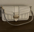 Authentic Coach Quilted Leather Shoulder Bag – Chalk/Cream – Excellent Pre-Owned Condition